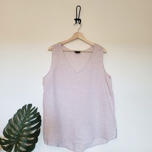 Jones New York L/XL Tan Linen Tank